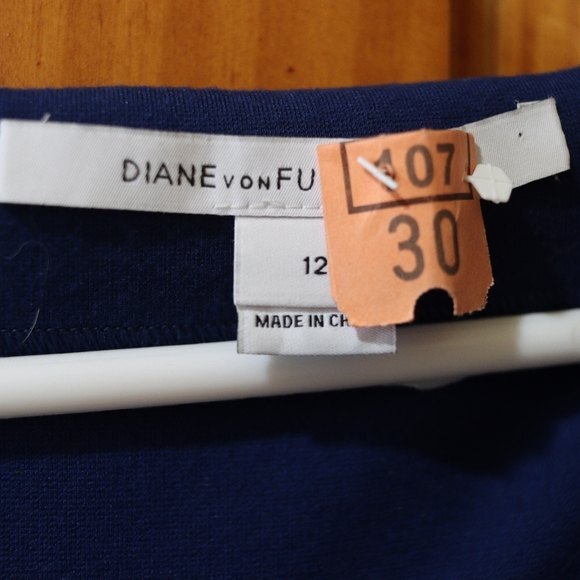 Diane Von Furstenberg Gabi Knit Suiting Blue Dress 12 - Picture 15 of 16